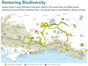 Pollination Education Station Trail Map with Weal to Wave Corridor