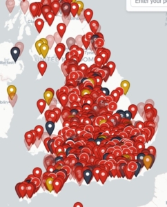 PEB uk map